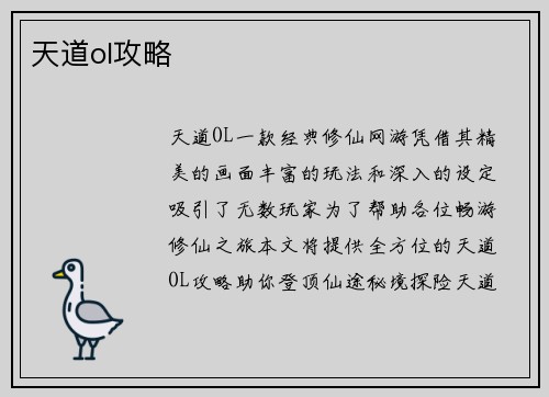 天道ol攻略